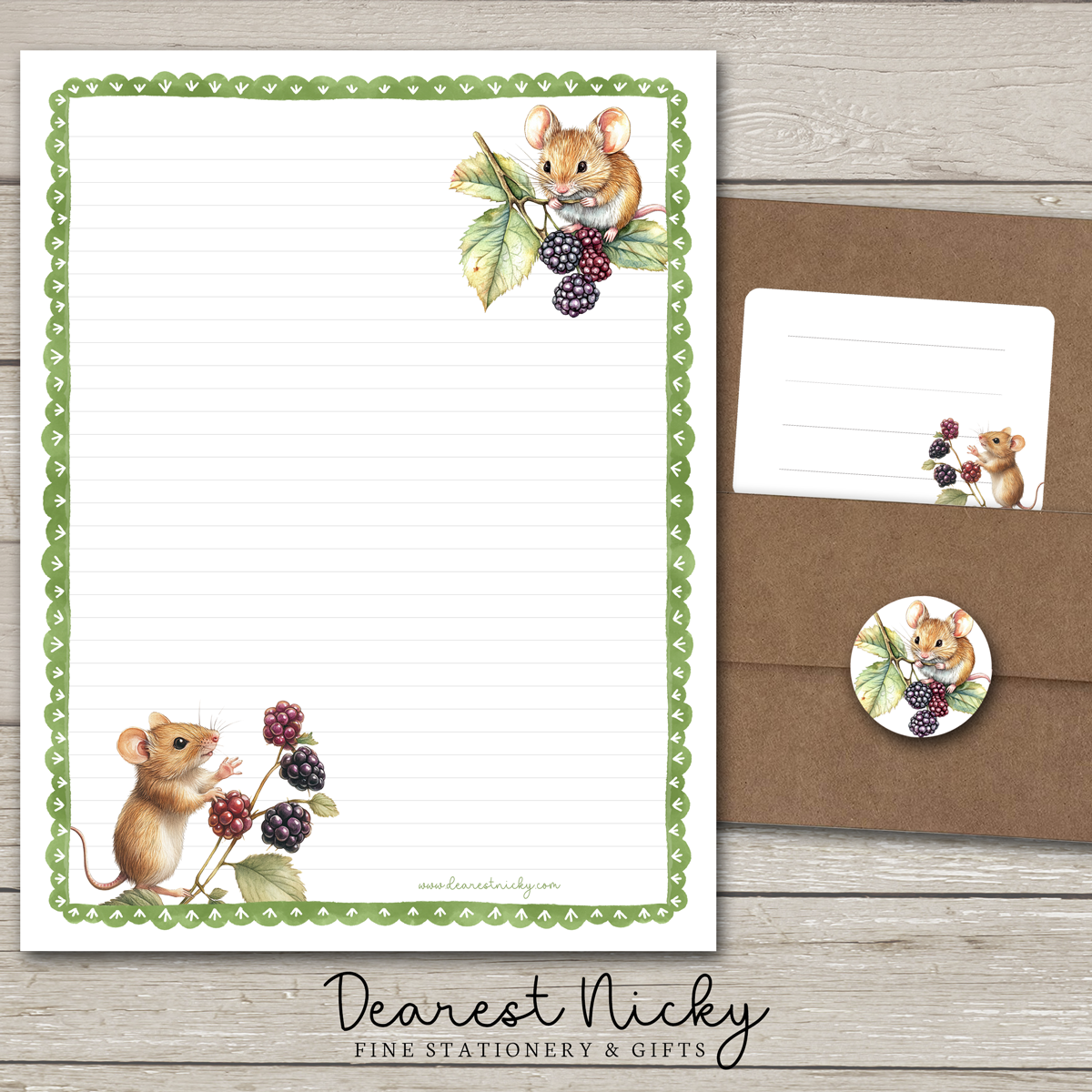 Mice Large Letter Writing Set - 8½ x 11