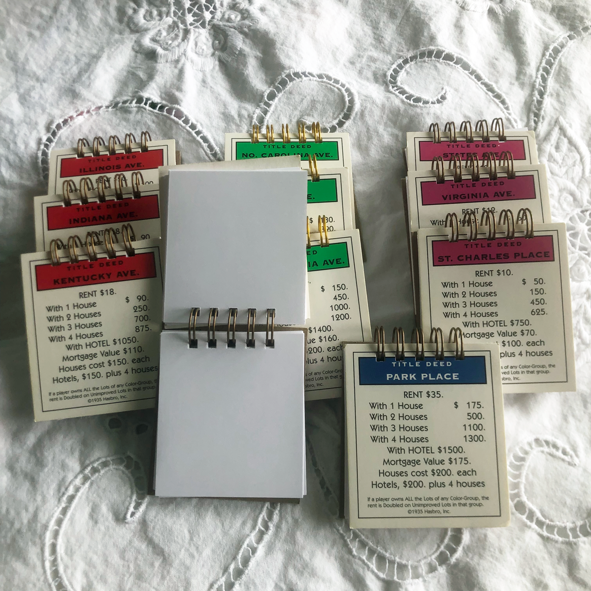 Monopoly Property Card Notepad Sets