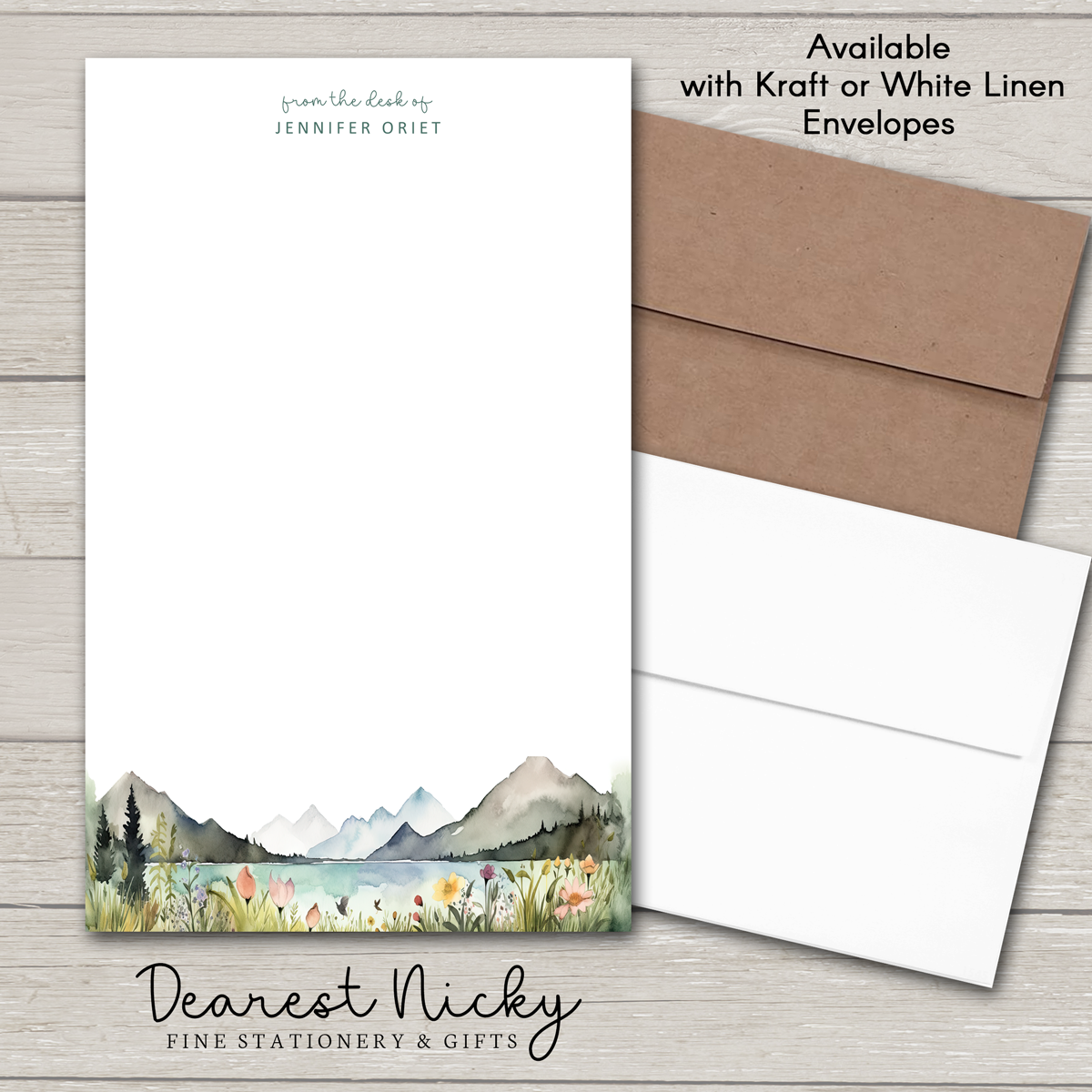 Mountains Personalized Notepad - 30 sheets