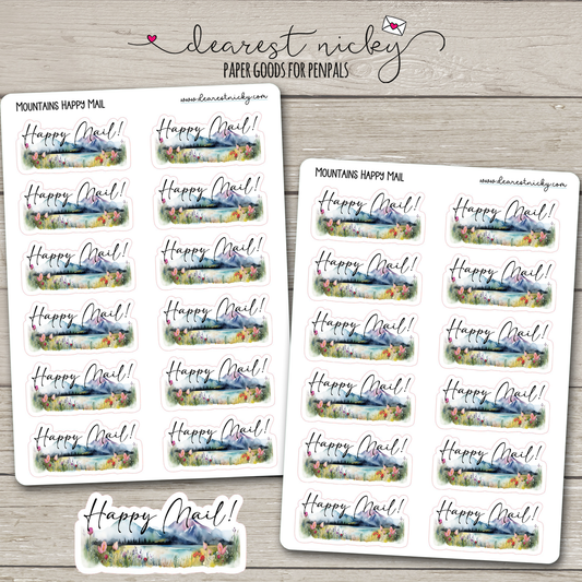 Mountains Happy Mail Stickers - 2 Sheets