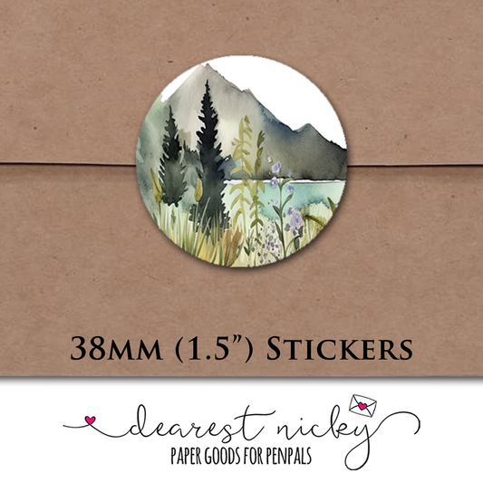 Mountains Envelope Seals - Set of 30 Stickers