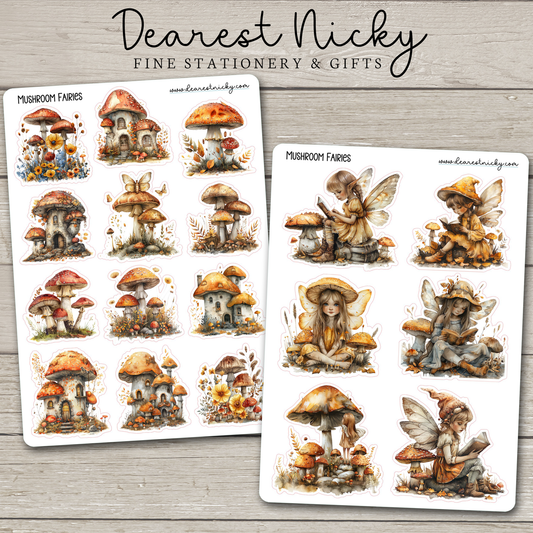 Mushroom Fairies Stickers - 2 Sheets