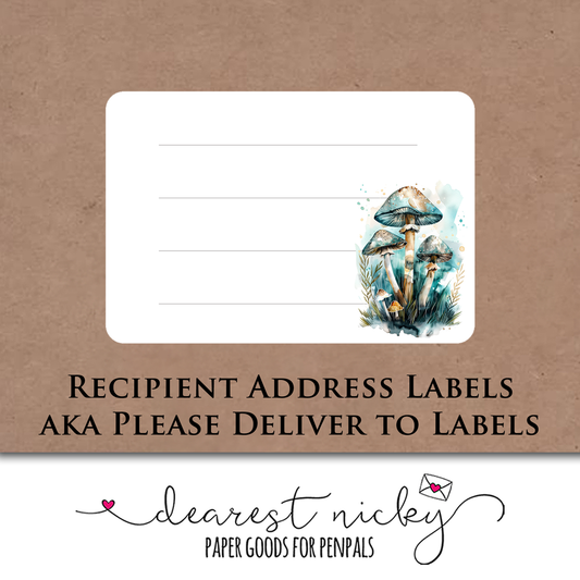 Mushrooms Mailing Address Labels - Set of 16