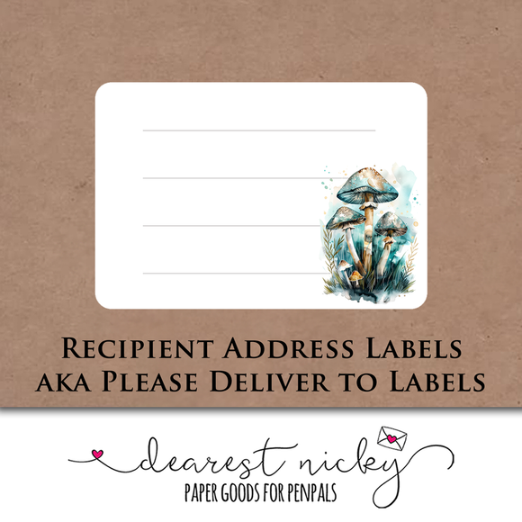 Mushrooms Mailing Address Labels <br> Set of 16
