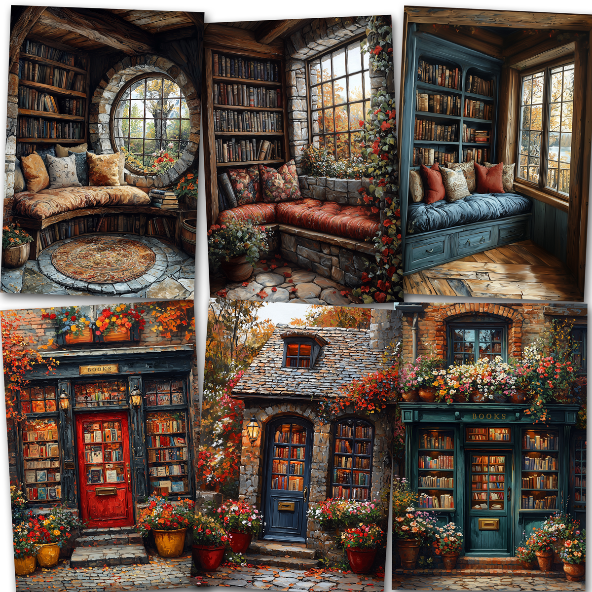 9 Pack of Postcards - Book Stores & Reading Nooks