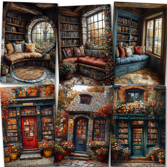 9 Pack of Postcards - Book Stores & Reading Nooks