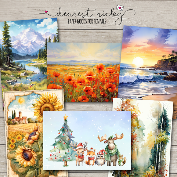 Mystery Pack of Postcards - 12 Postcards