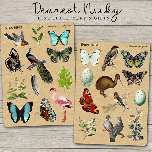 Natural History Stickers - 2 Sheets