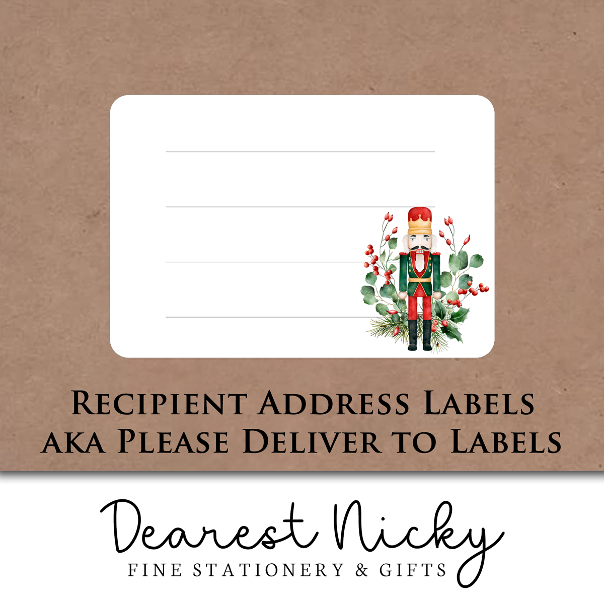 Nutcracker & Cardinal Address Labels - Set of 16