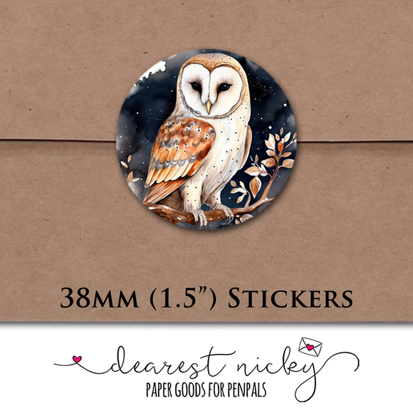 Owl & Fox Envelope Seals <br> Set of 30 Stickers
