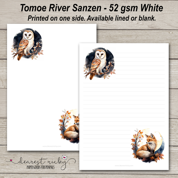 Owl & Fox Letter Writing Paper - 52 gsm Tomoe River Sanzen