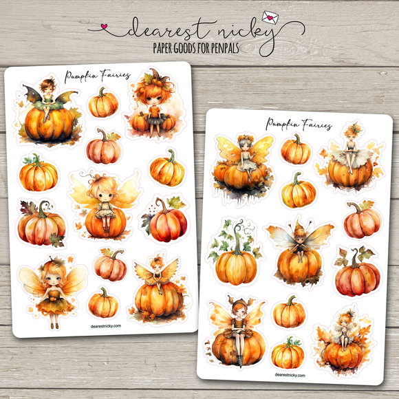 Pumpkin Fairies Stickers - 2 Sheets
