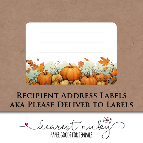 Pumpkin Patch Mailing Address Labels <br> Set of 16