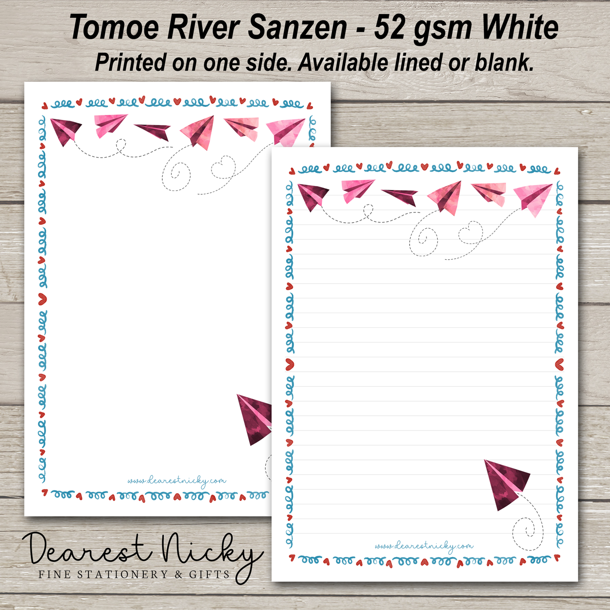 Paper Airplanes Letter Writing Paper - 52 gsm Tomoe River Sanzen