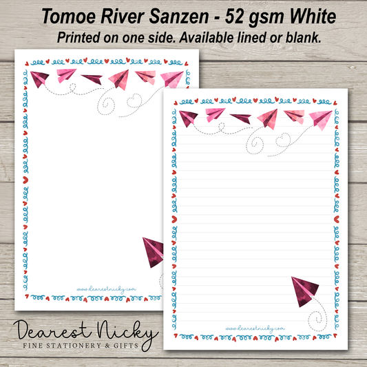 Paper Airplanes Letter Writing Paper - 52 gsm Tomoe River Sanzen