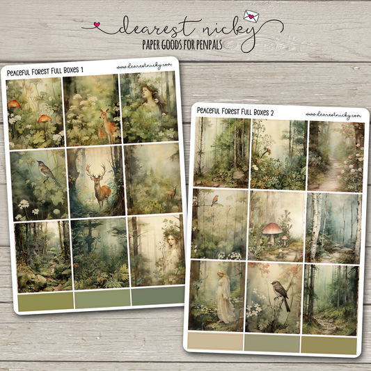 Peaceful Forest Full Box Stickers - 2 Sheets