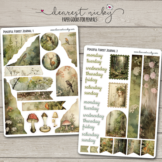 Peaceful Forest Journal Stickers - 2 Sheets