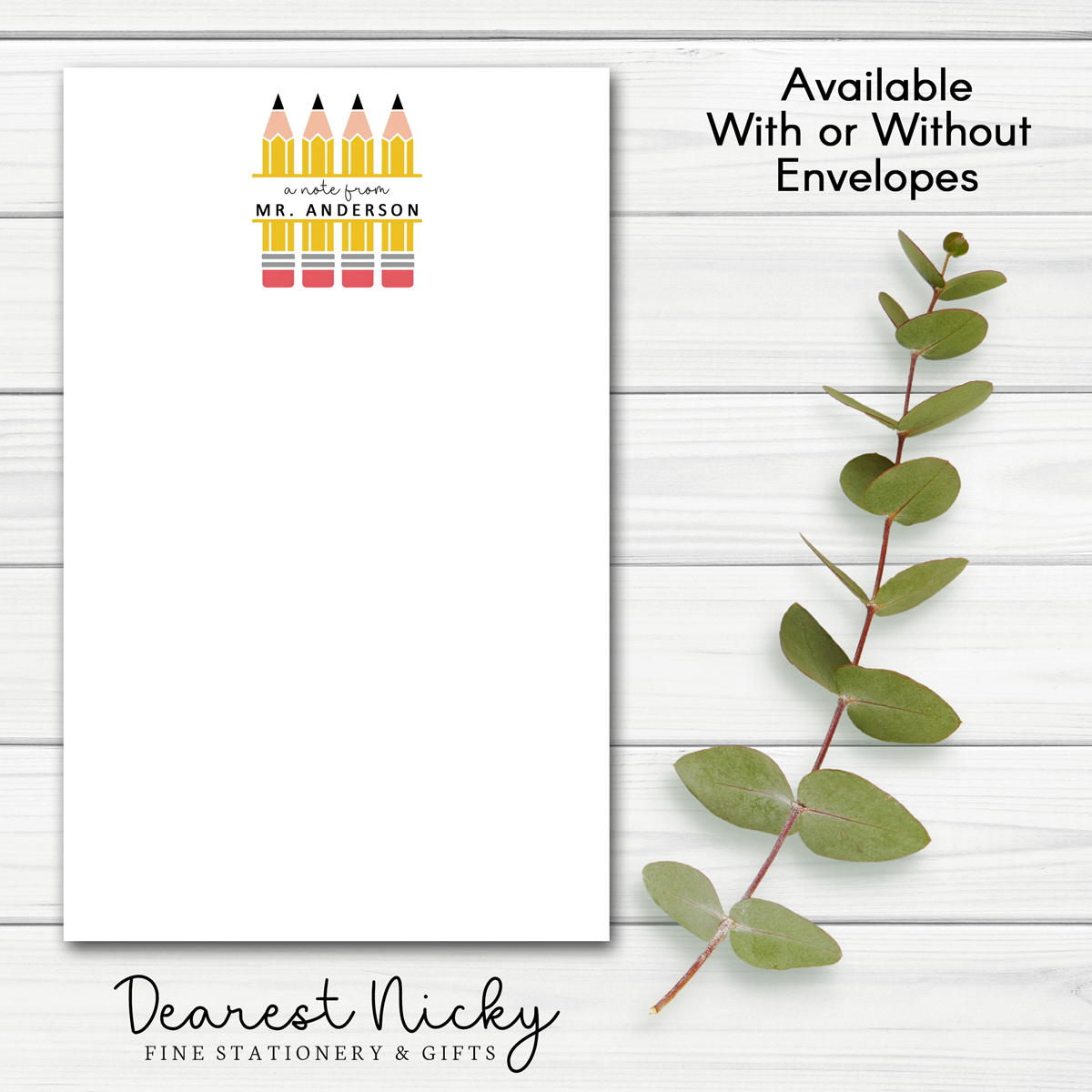 Pencils Personalized Notepad - 30 sheets
