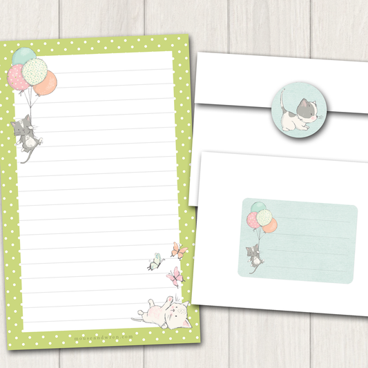 Playful Kittens Stationery Set for Kids