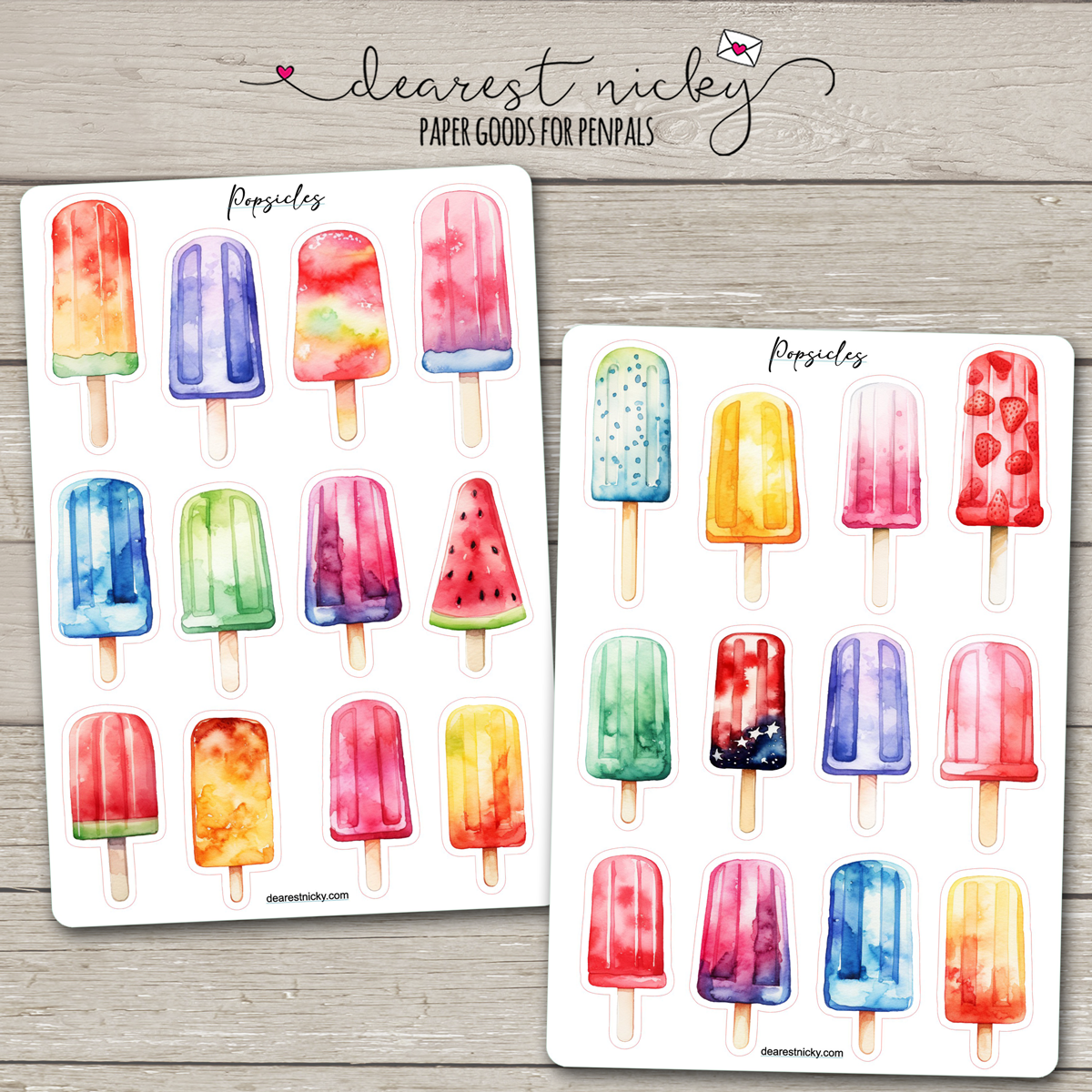 Popsicles Stickers - 2 Sheets – Dearest Nicky