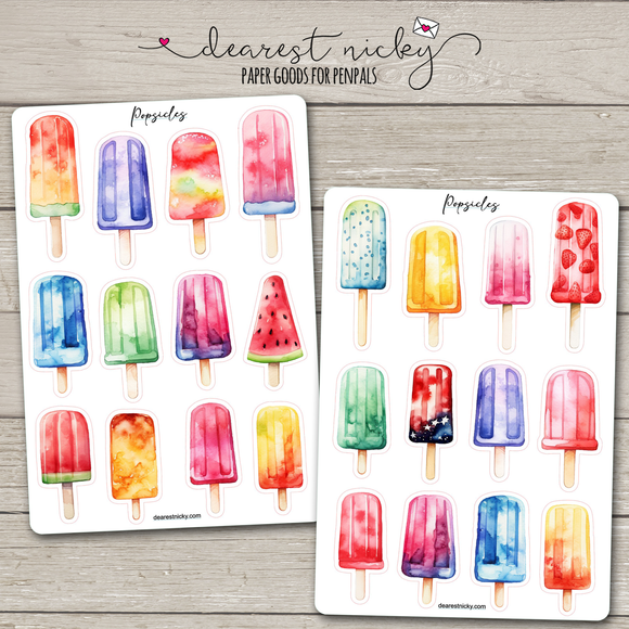 Popsicles Stickers - 2 Sheets