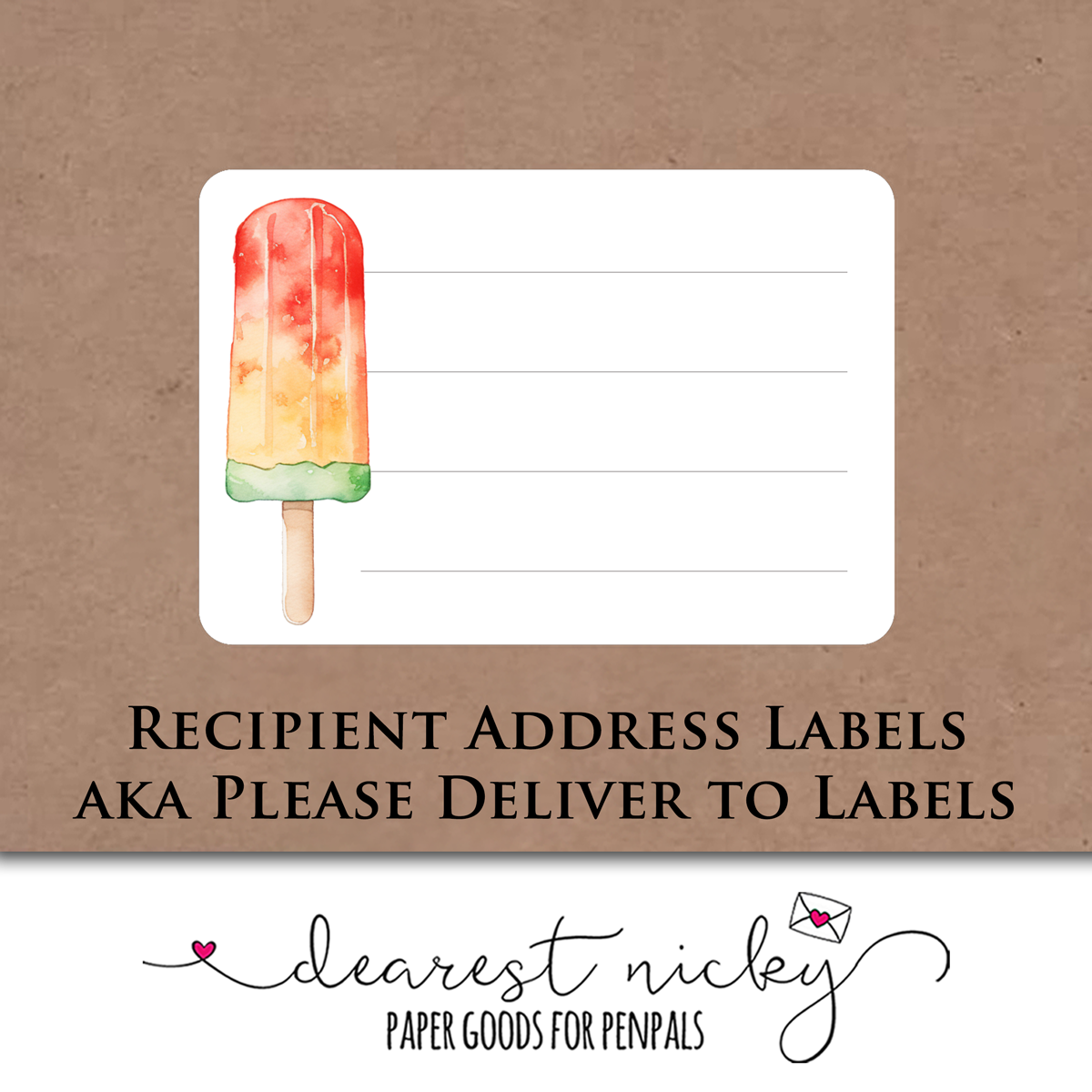 Popsicles Mailing Address Labels - Set of 16