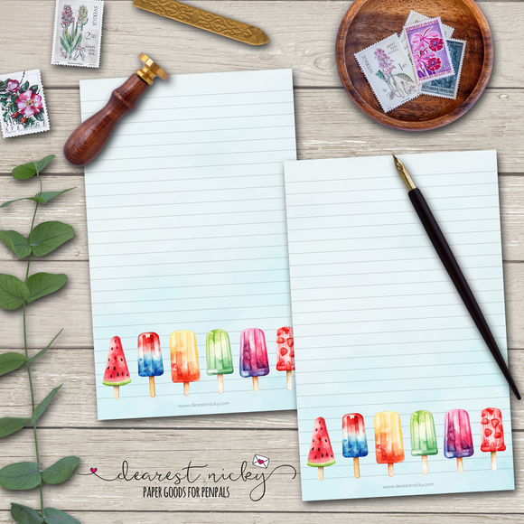 Popsicles Letter Writing Paper