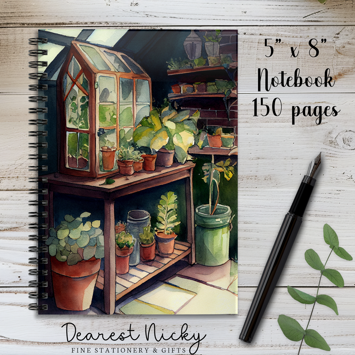 Potting Shed 150 Page Wire Bound Notebook - Blank or Lined