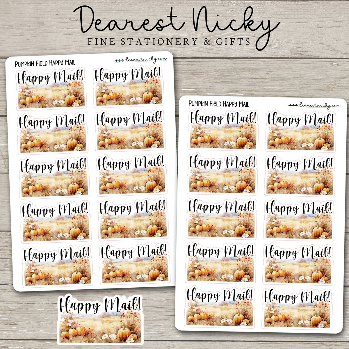 Pumpkin Field Happy Mail Stickers - 2 Sheets