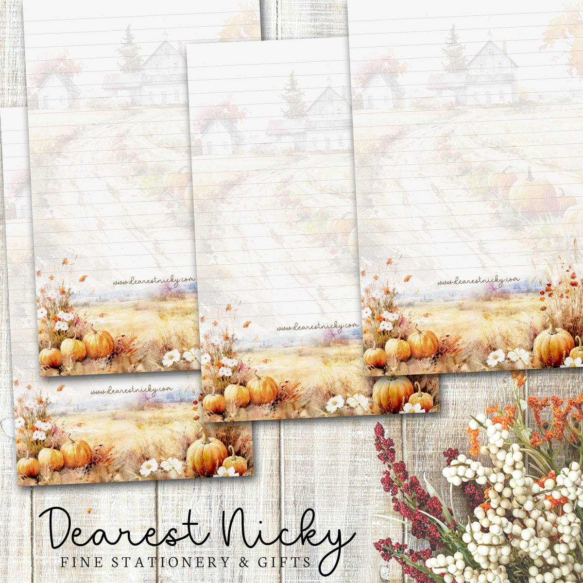 Pumpkin Field Letter Writing Paper