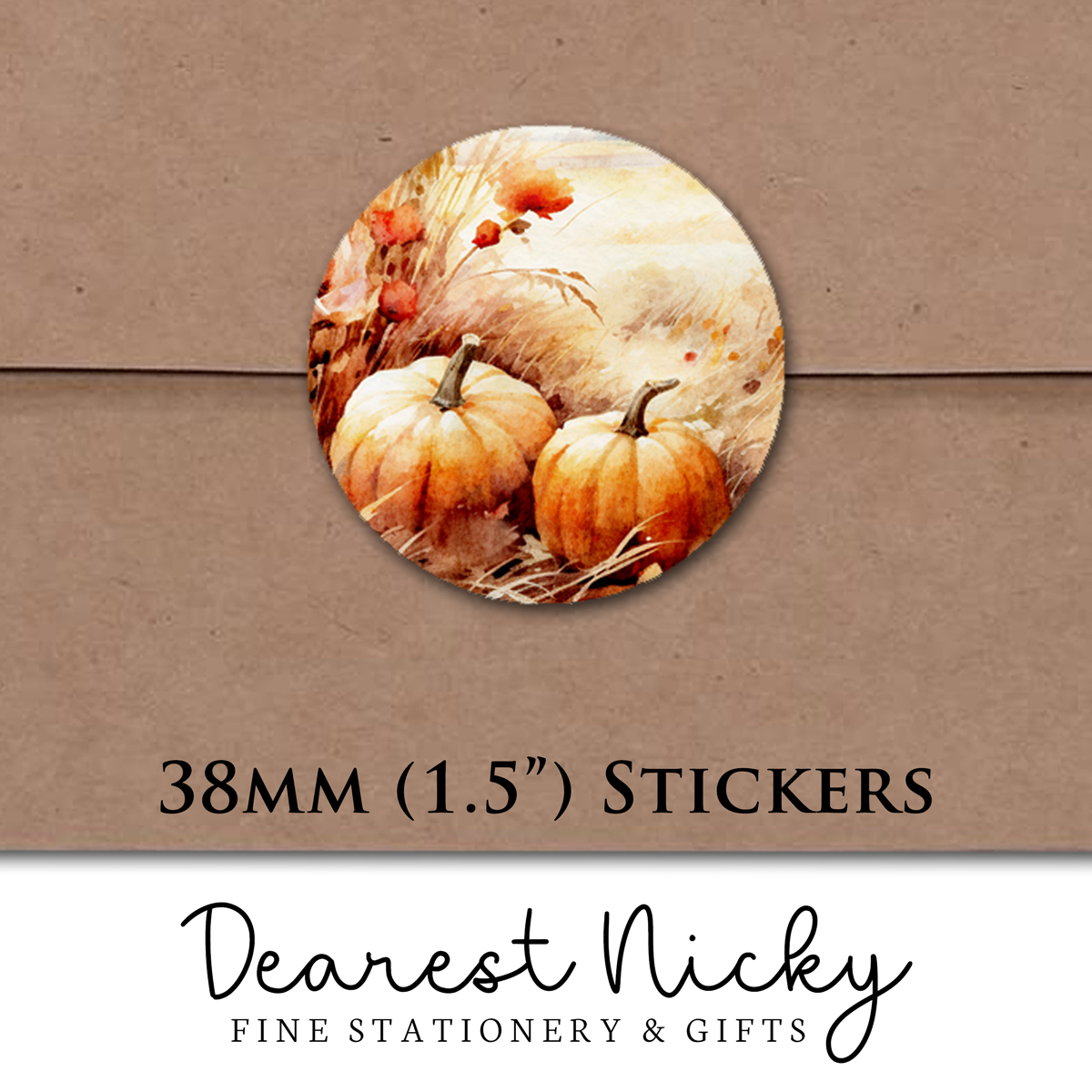 Pumpkin Field Envelope Seals - Set of 30 Stickers