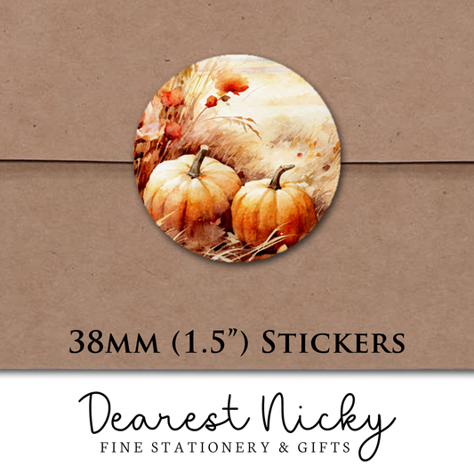 Pumpkin Field Envelope Seals - Set of 30 Stickers