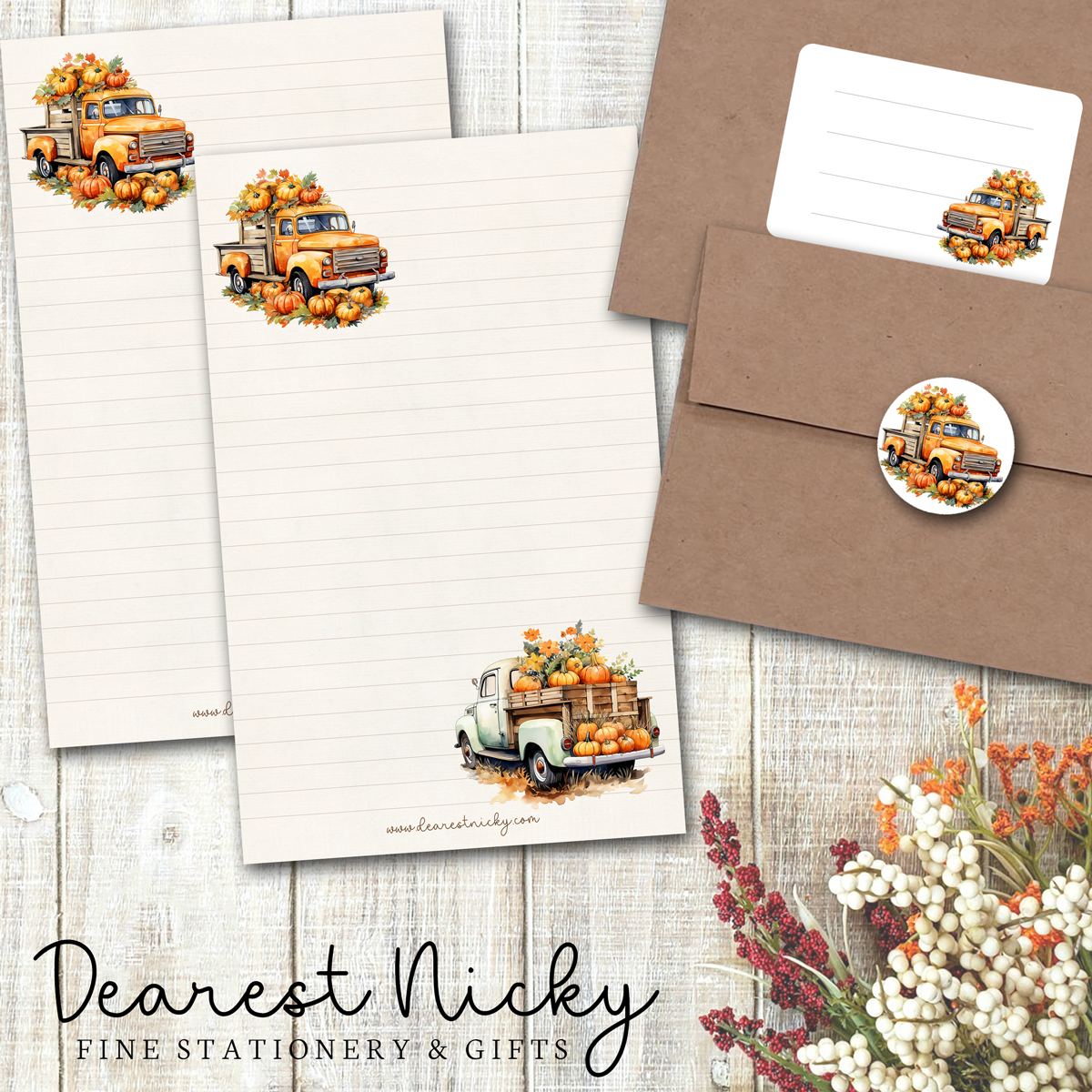 Pumpkin Truck Letter Writing Set