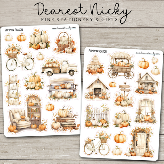 Pumpkin Season Stickers - 2 Sheets