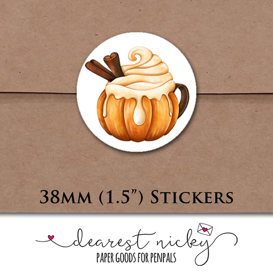 Pumpkin Spice 2 Envelope Seals - Set of 30 Stickers