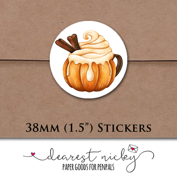 Pumpkin Spice 2 Envelope Seals <br> Set of 30 Stickers