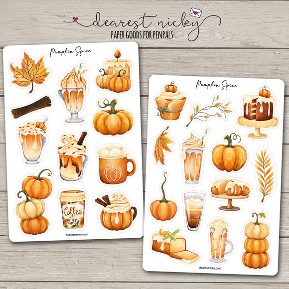 Pumpkin Spice Stickers - 2 Sheets