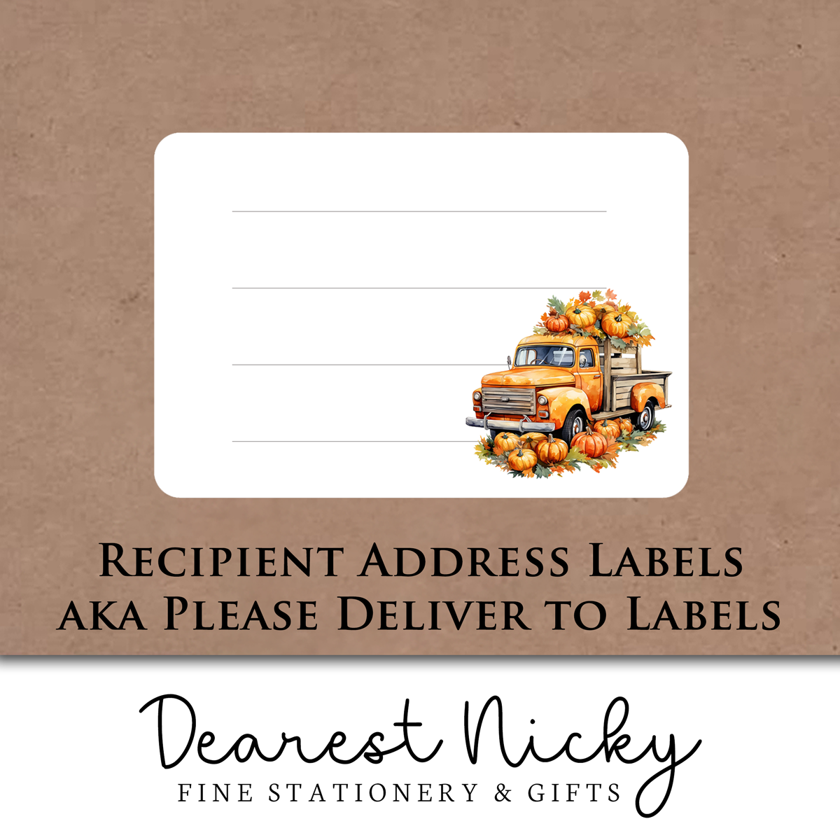 Pumpkin Truck Mailing Address Labels - Set of 16