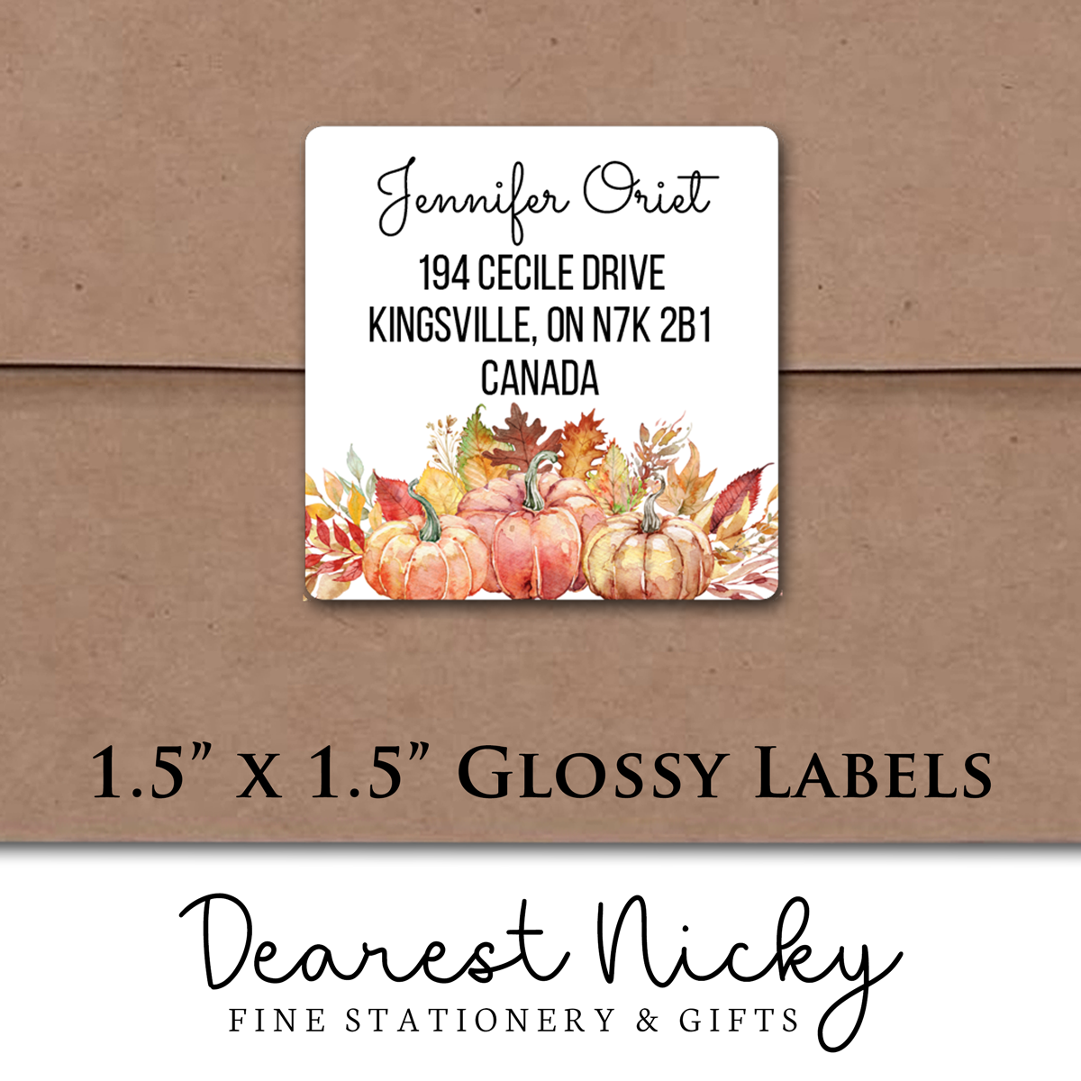 Pumpkins & Acorns Custom Return Address Labels - Set of 24