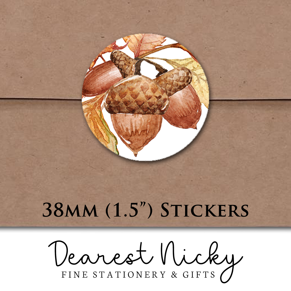 Pumpkins & Acorns Envelope Seals - Set of 30 Stickers