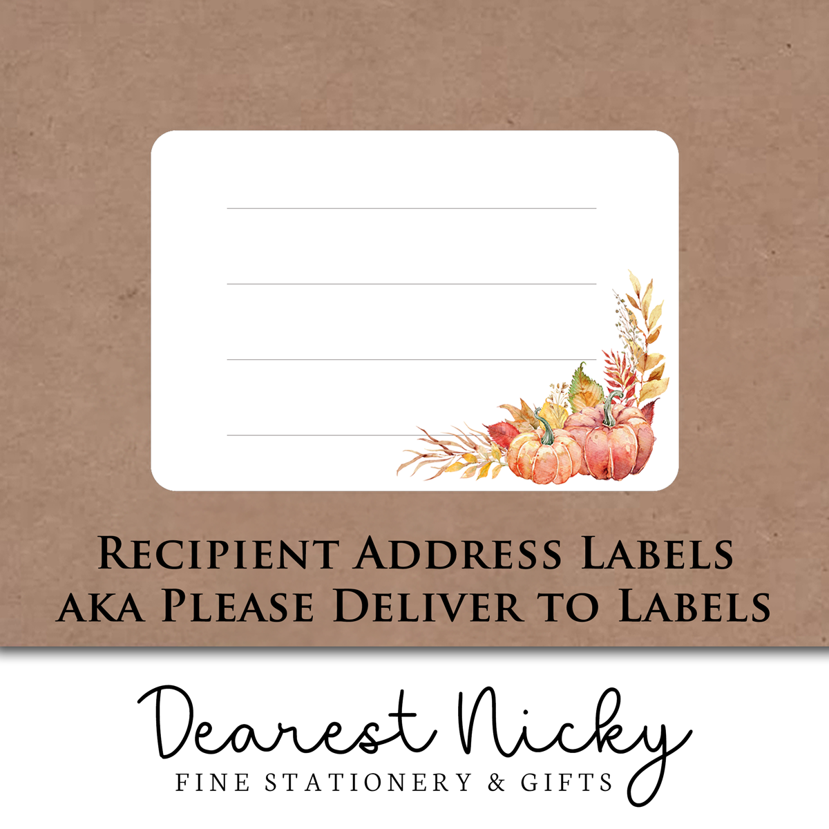 Pumpkins & Acorns Address Labels - Set of 16