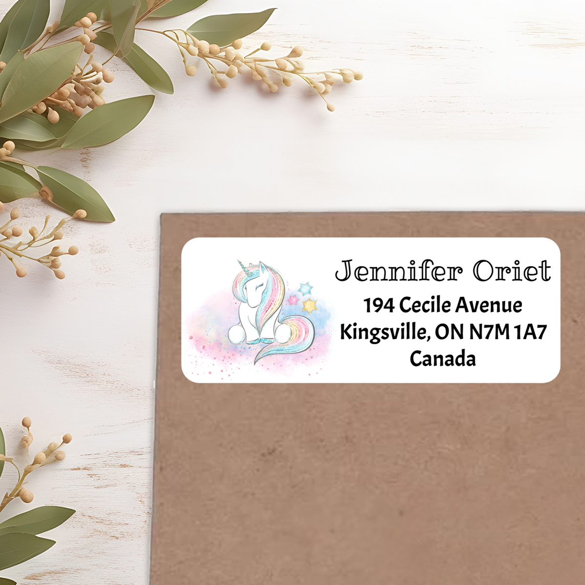 Rainbow Unicorns Custom Return Address Labels - Set of 30