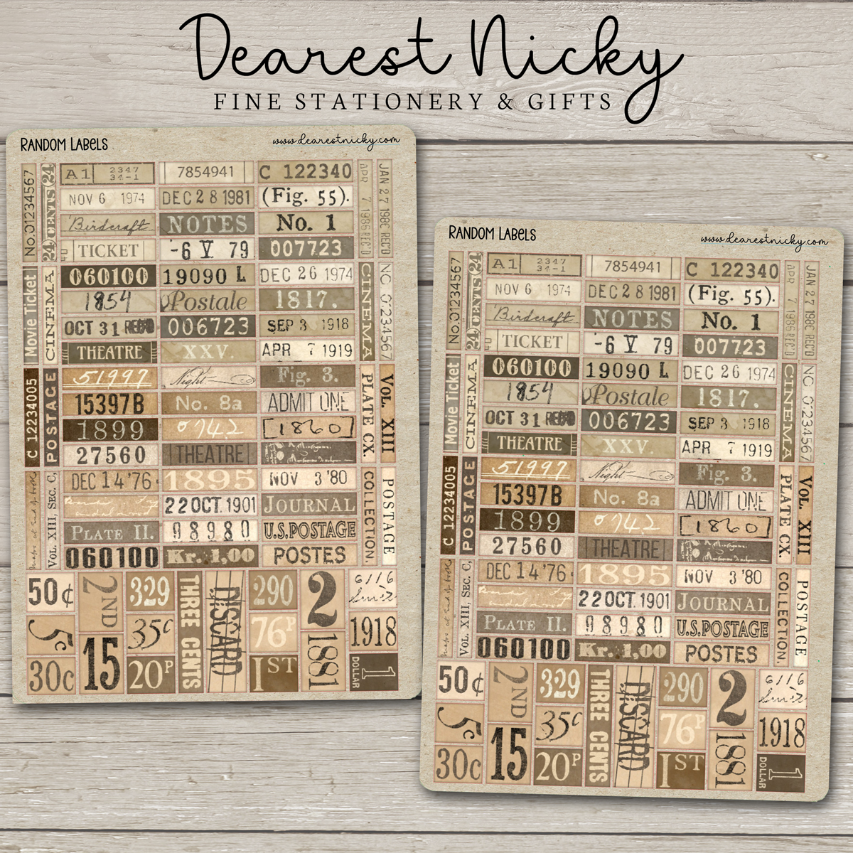 Random Labels Stickers - 2 Sheets – Dearest Nicky