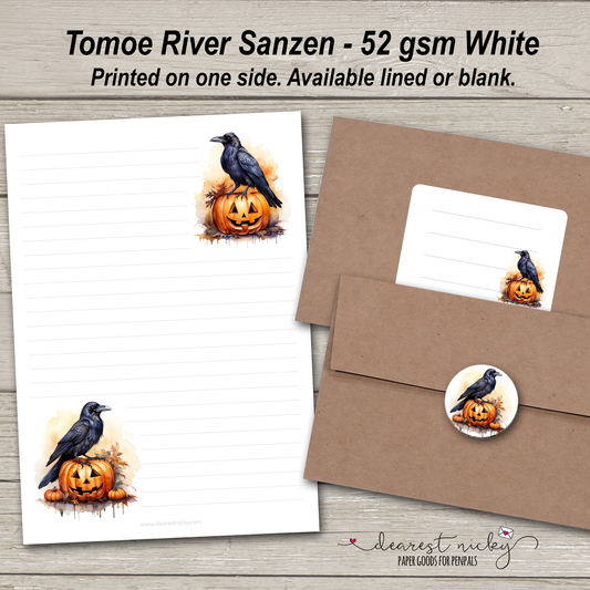 Ensemble d'écriture de lettres Ravens on Jacks - 52 g/m² Tomoe River Sanzen