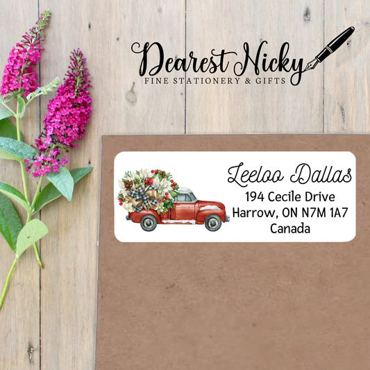 Red Truck Custom Return Address Labels Set of 30