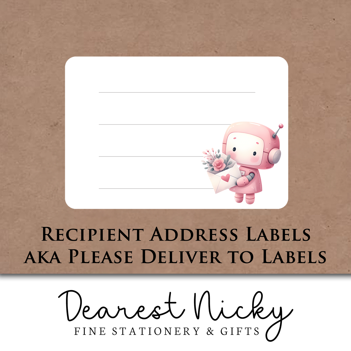 Robot Love Address Labels - Set of 16