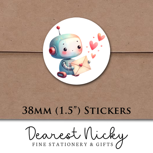 Robot Love Envelope Seals - Set of 30 Stickers