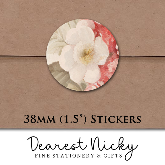 Romantic Roses Envelope Seals - Set of 30 Stickers