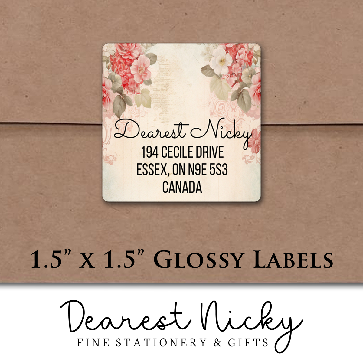 Romantic Roses Custom Return Address Labels - Set of 24