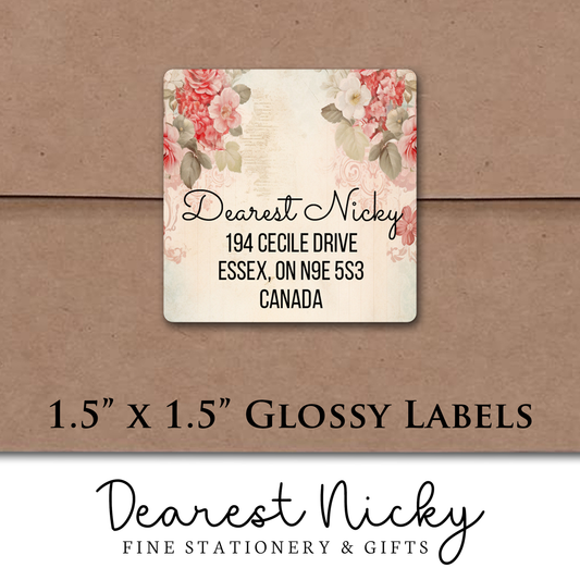 Romantic Roses Custom Return Address Labels - Set of 24